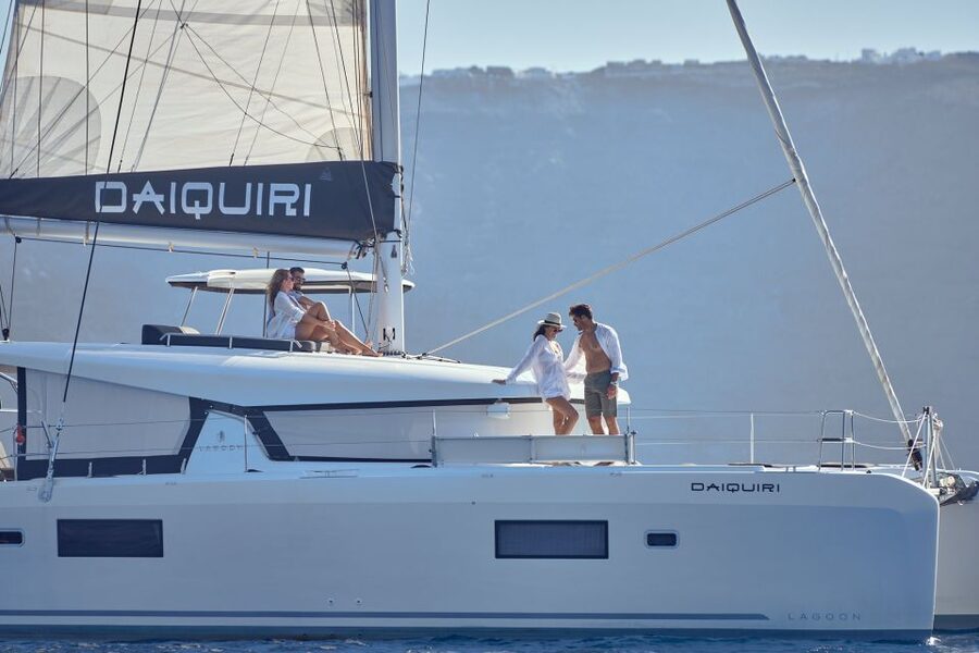 Santorini: Day Luxury Catamaran Cruise with Meal & Drinks - A Greek BBQ Served at Sea