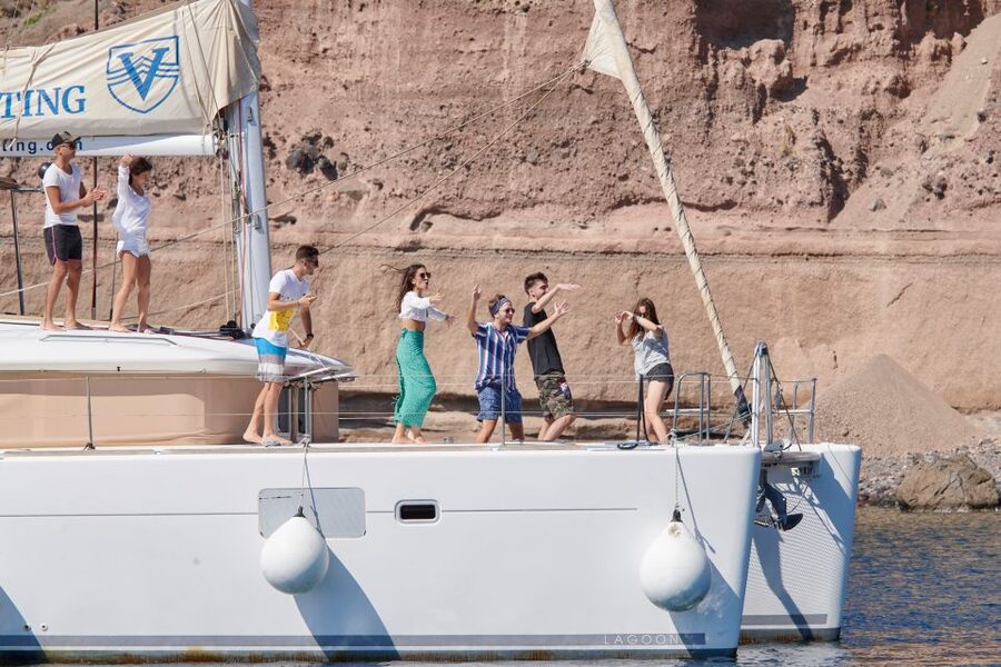 Santorini Gold Catamaran Cruise with Snorkel, BBQ & Open Bar - Key points at a glance