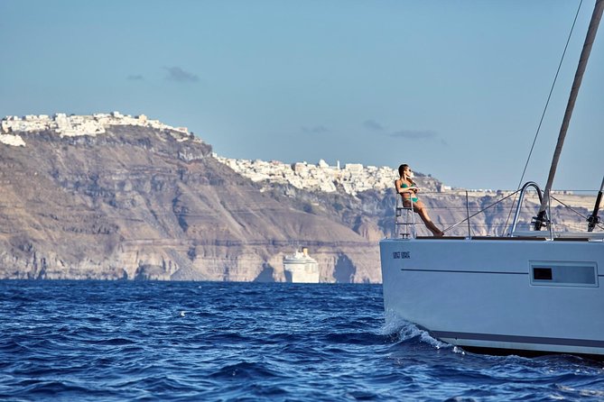 Santorini Luxury Sailing Catamaran Cruise with BBQ, Drinks and Transfer - What the $133 price really covers