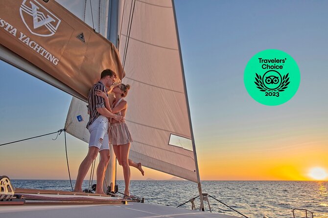 Santorini Platinum Catamaran Cruise with Meal, BBQ and Open Bar - Red Beach, White Beach, and the Akrotiri coast