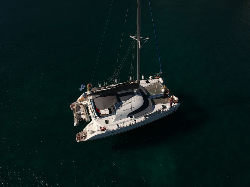 Santorini: Private All-In Catamaran Cruise, with Food|Drinks - Nea Kameni hot springs and the long water stop