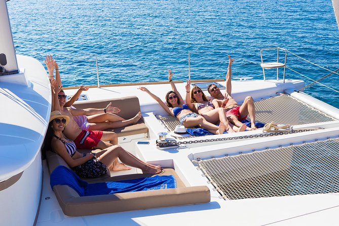 Santorini Private Catamaran Cruise with BBQ, Open Bar & Transfers - Palea Kameni and the sulfur hot springs