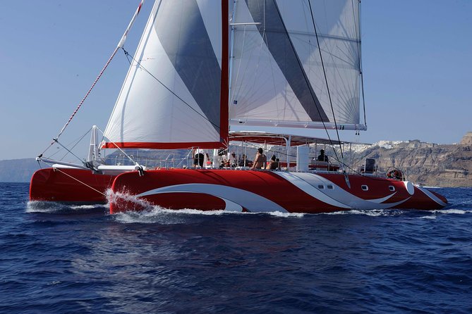 Santorini Sailing Dream Catcher with BBQ Lunch and Drinks - Red Beach and White Beach from the water