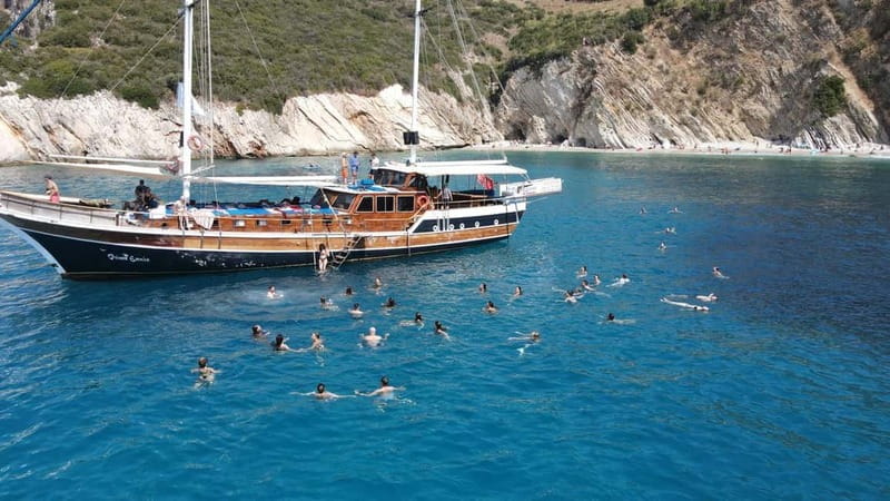 Saranda: Discover Secret Bays with Prince Ennio Yacht Tour - Qefali Beach, a scenic first pause