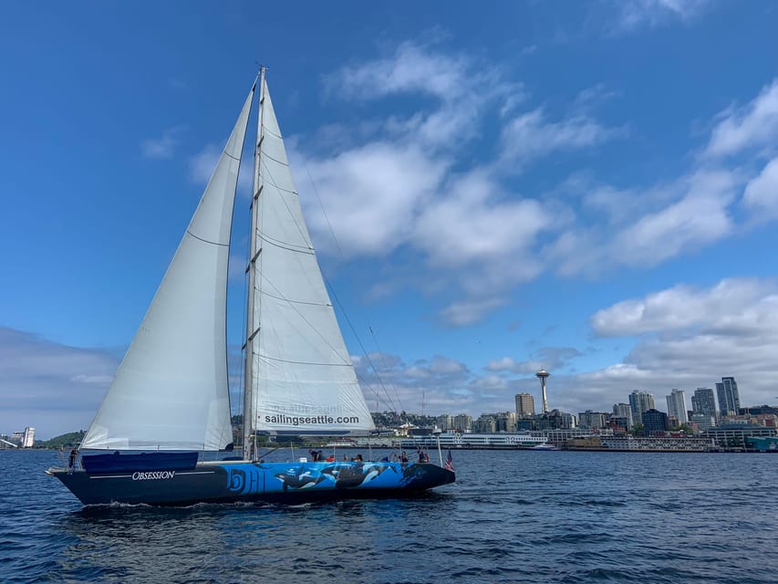 Seattle: Sailing Cruise - Pulling up the sails across Elliott Bay