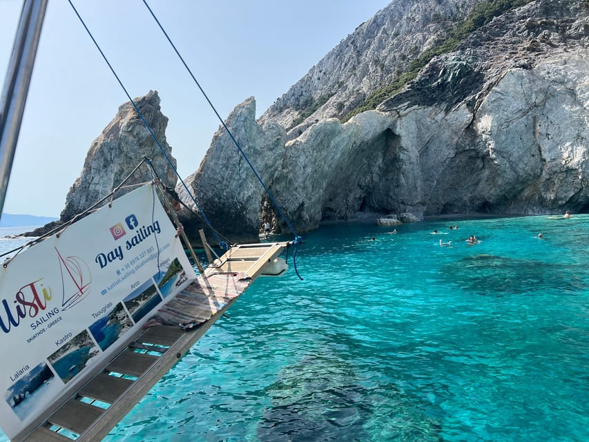 Skiathos: day sailing trip with swim stops and lunch - Lunch with Captain Babis at the galley