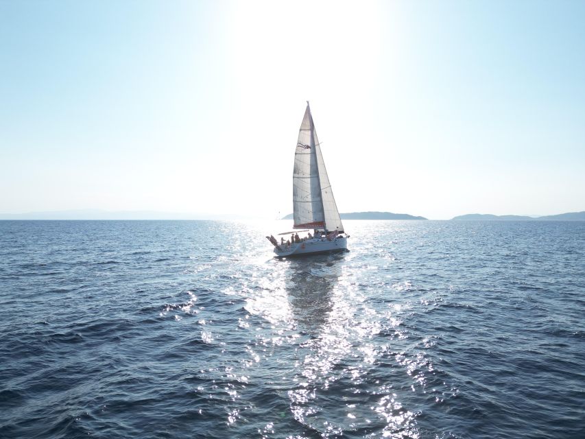 Skiathos: Private Sailing Trip with Lunch and Snorkeling - Sailing across to Skopelos