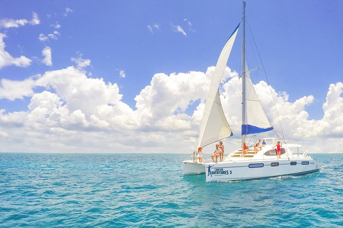 Snorkeling in Isla Mujeres, Luxury Sailing- PRIVILEGE - A Catamaran Day Built Around Three Stops