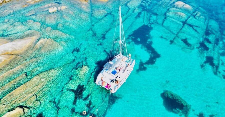 Stintino: Catamaran excursion in the Gulf of Asinara - Granite Cove and the first swim stop