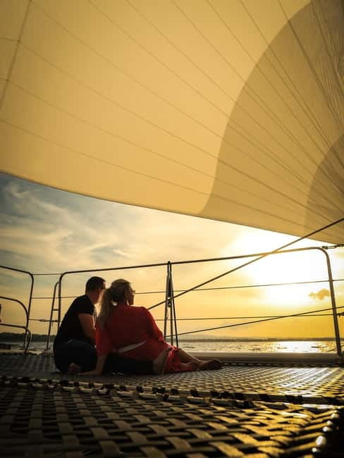 Sunny Beach: Sunset Catamaran Cruise with Dinner & Prosecco - From Sunny Beach to the harbor by red bus
