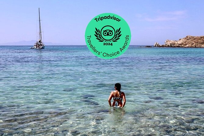 Sunset Sail Cruise to Rhenia, Mykonos Beach Safari, Dinner&Drinks - Why Rhenia makes a better swimming stop than Mykonos