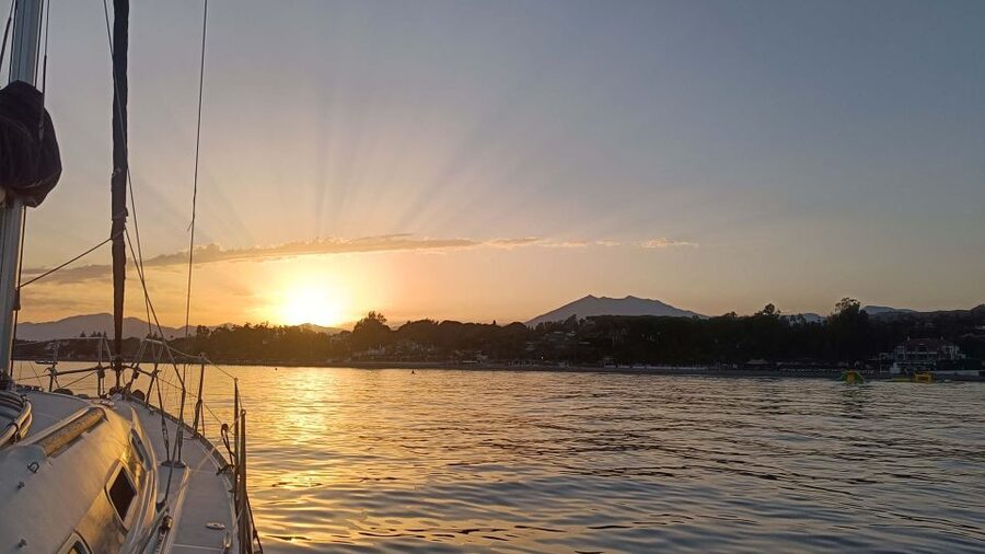 Sunset Sailing in Private Sailboat Puerto Banus Marbella - The Golden Mile from the water