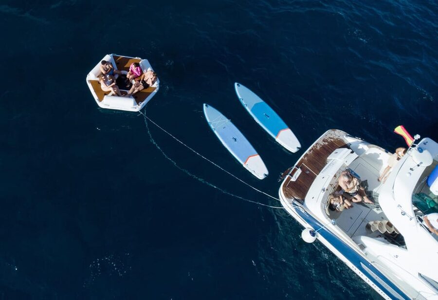 Tenerife: Shared Yacht Cruise with Champagne and Tapas - Leaving Puerto Colon with champagne