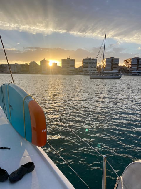 Torrevieja: Costa Blanca Catamaran Cruise - Leaving Marina Salinas for the Costa Blanca