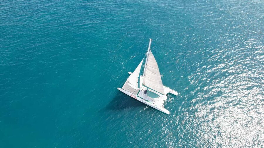 Valencia: Sailing Catamaran with Swimming & Optional DJ - Leaving Valencia’s marina behind