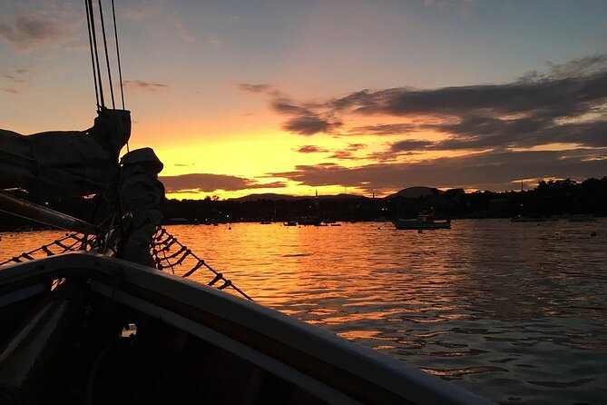 Windjammer Classic Sunset Sail from Camden, Maine - Mount Battie at sunset