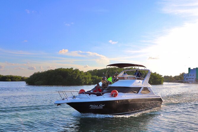 Yacht 48ft Rental in Cancun for up to 15 people - Leaving Sunset Marina on Cancun’s Hotel Zone coast